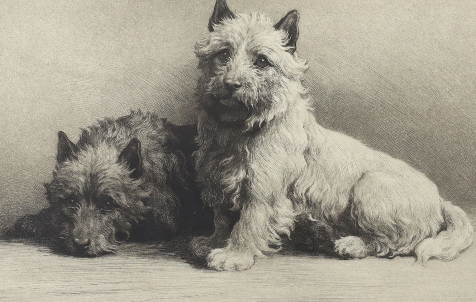 Herbert Dicksee (1862-1942), etching, Hope, signed in pencil with blind stamp, publ. 1929, 30 x 43cm